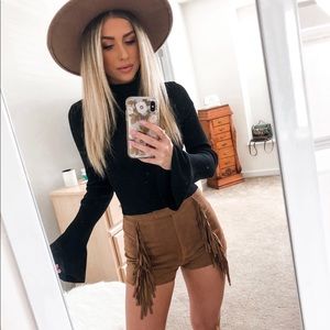 Fringe Suede Shorts